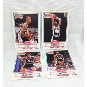 Lot Of 4 Fleer 90 San Antonio Spurs Collectible Trading Card Bundle